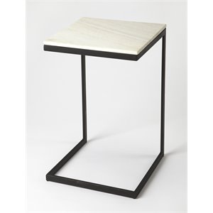 butler specialty lawler metal and marble end table in brown