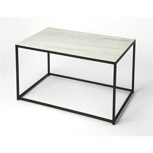 butler specialty phinney marble and metal coffee table in brown