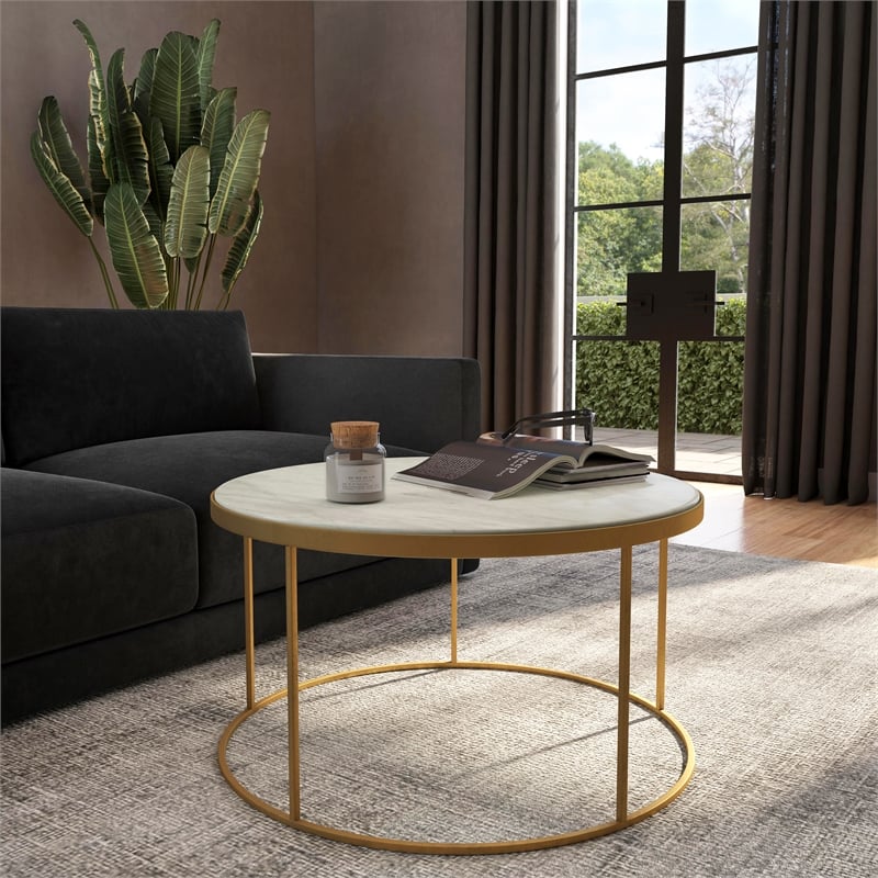 Butler Specialty Triton Marble Coffee Table In White