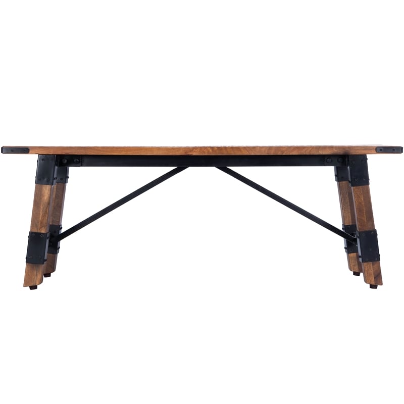 Butler Specialty Masterson Industrial  Wood & Metal Bench in Beige