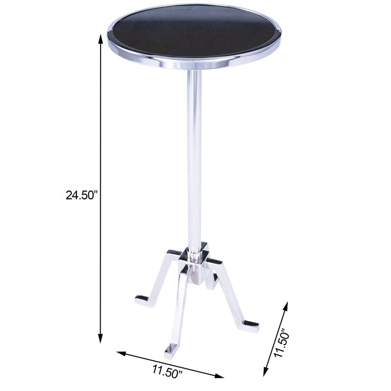 Butler Specialty Sash Metal & Marble Chrome End Table In Silver