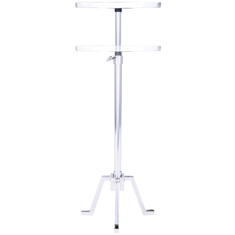 Butler Specialty Sash Metal & Marble Chrome End Table In Silver