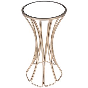 butler specialty faruh metal & mirror end table in gold and silver