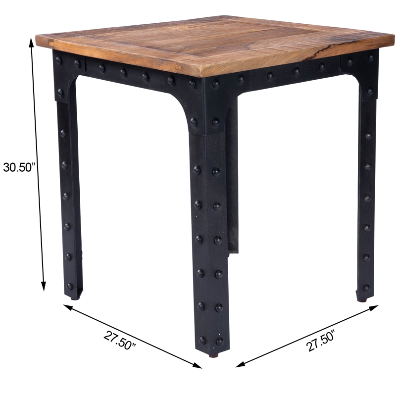 Butler Specialty River Wood & Iron Metal Dining Table in Beige