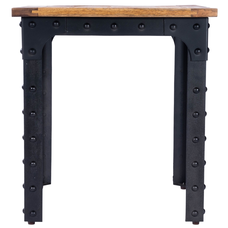 Butler Specialty River Wood & Iron Metal Dining Table in Beige