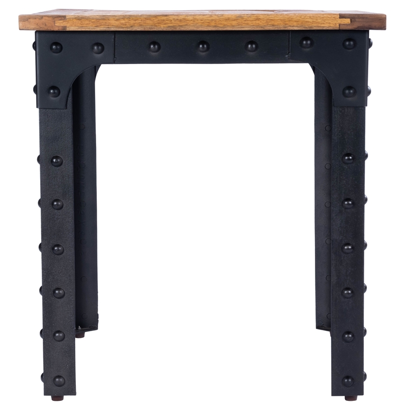 Butler Specialty River Wood & Iron Metal Dining Table in Beige