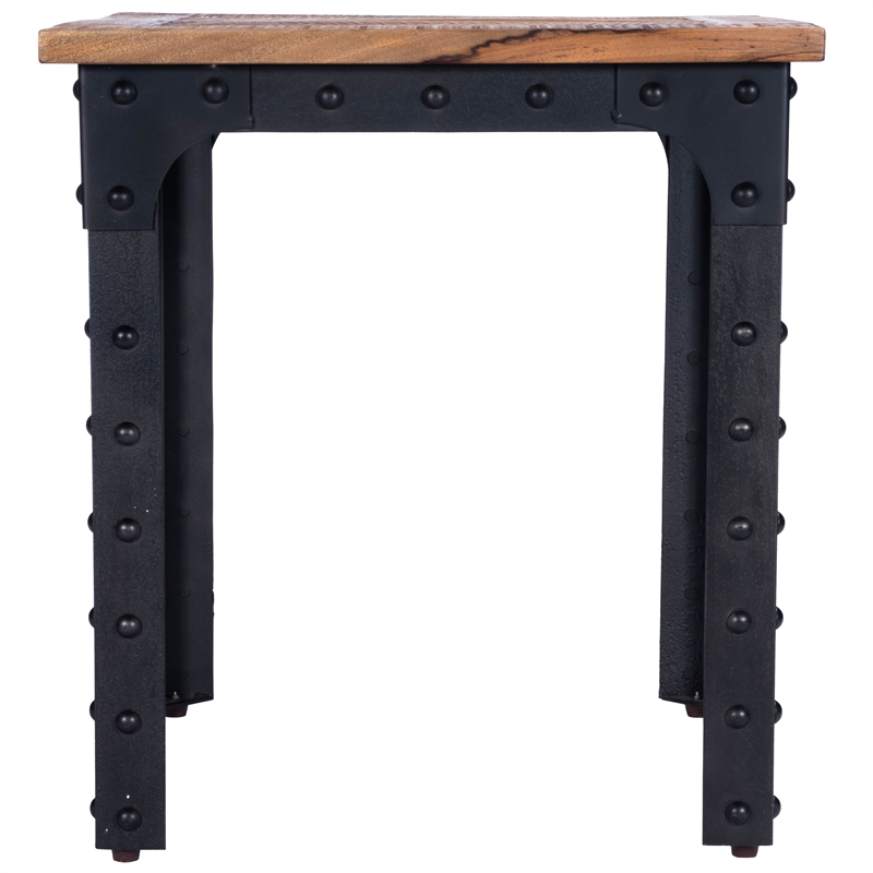 Butler Specialty River Wood & Iron Metal Dining Table in Beige