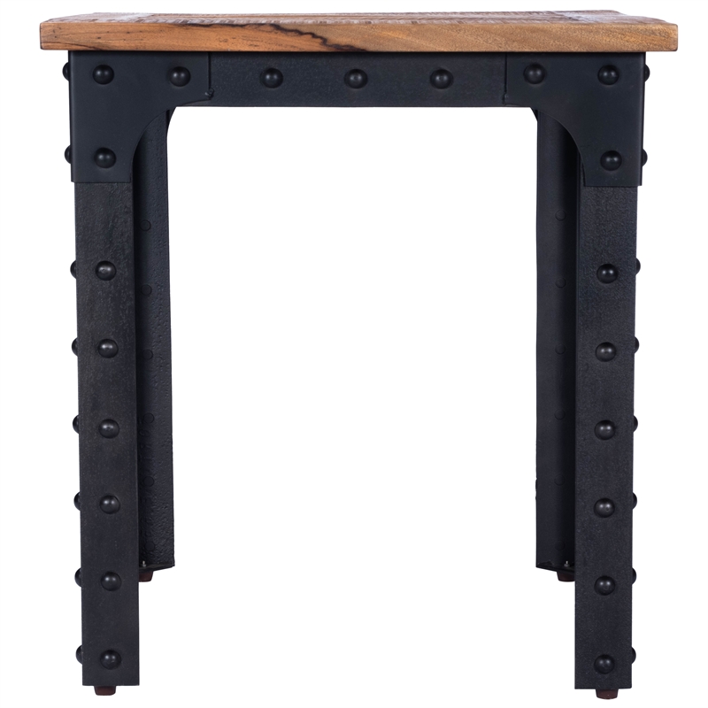 Butler Specialty River Wood & Iron Metal Dining Table in Beige
