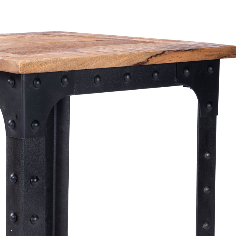 Butler Specialty River Wood & Iron Metal Dining Table in Beige