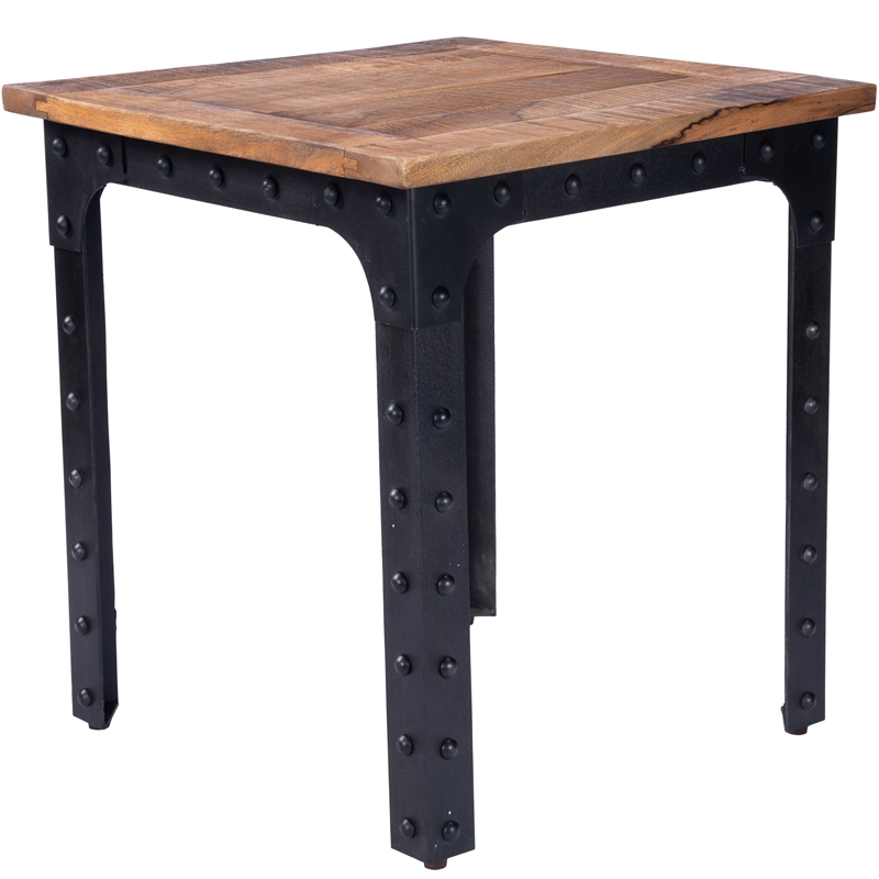 Butler Specialty River Wood & Iron Metal Dining Table in Beige
