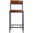 Butler Specialty Lazarus Leather & Metal Counter Stool In Brown