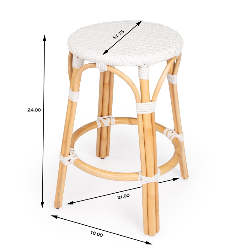 White bamboo counter stools hot sale