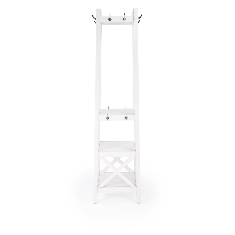 Butler Fenya White Coat Rack with Shelves 5464304