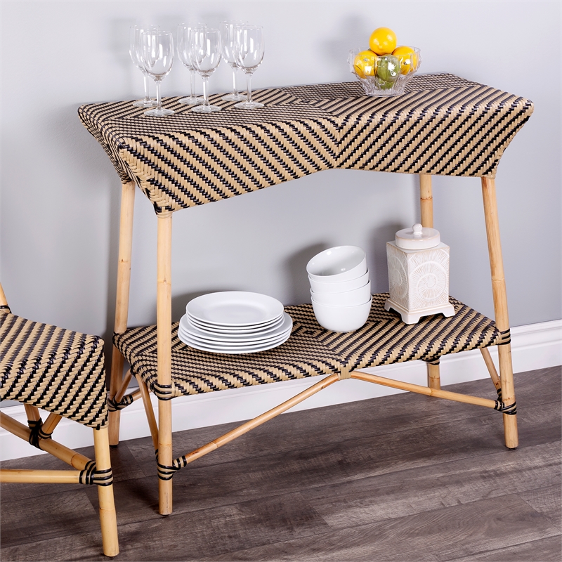 Butler Ciel  Brown Rattan Bar Cart