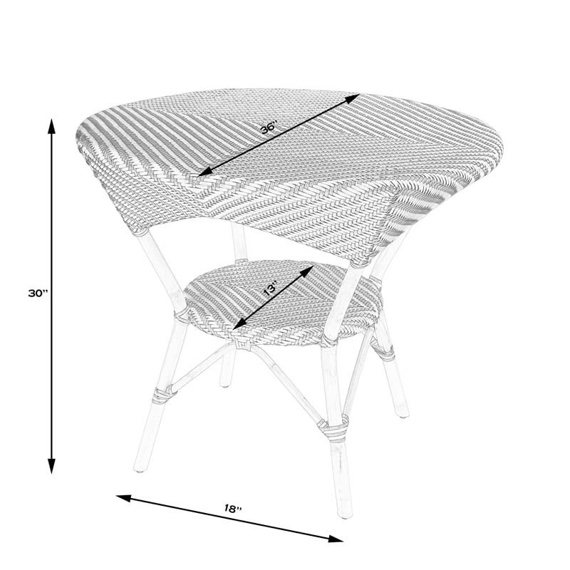 Butler Ciel Brown and Beige  Rattan Dining Table