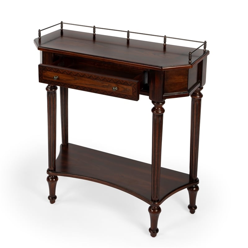 Charleston Wood Console Table - Dark Brown