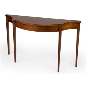 Butler Chester 54&quotW Demilune Wood Traditional Console Table - Olive Ash
