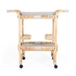Butler Selena Grey & White Rattan Bar Cart
