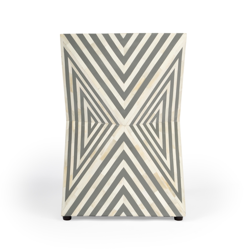 Butler Anais White And Grey Bone Inlay End Table
