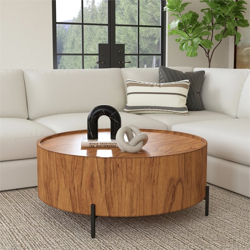 Butler Tori Brown Wood Round Coffee Table