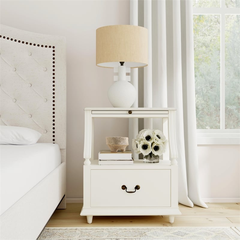 Butler Specialty Danielle Marble Nightstand In White
