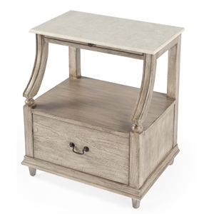 butler specialty danielle marble nightstand in gray