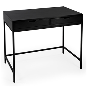butler belka black  desk with drawers