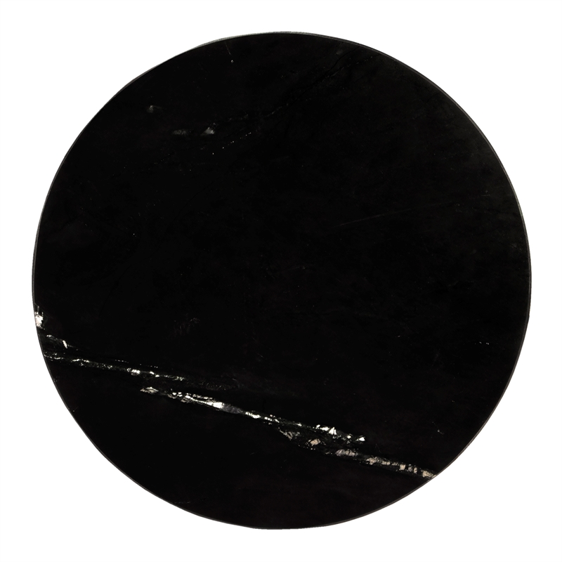 Butler Specialty Transitional Shounderia Marble Accent Table In Black And Gold