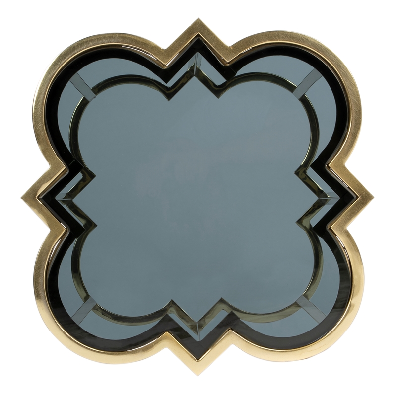 Butler Specialty Modern Auroria Stainless Steel Accent Table in Black/Gold