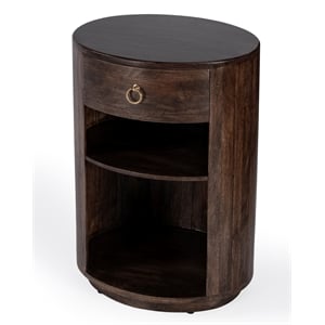 butler specialty transitional carnolitta mango wood end table in dark brown
