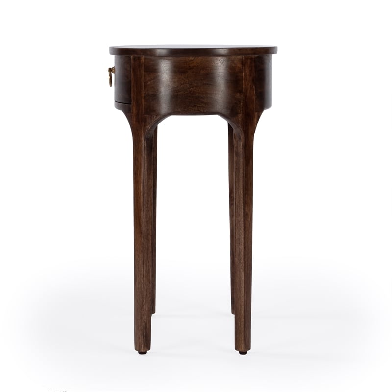 Butler Specialty Transitional Alinia Mango Wood End Table In Dark Brown
