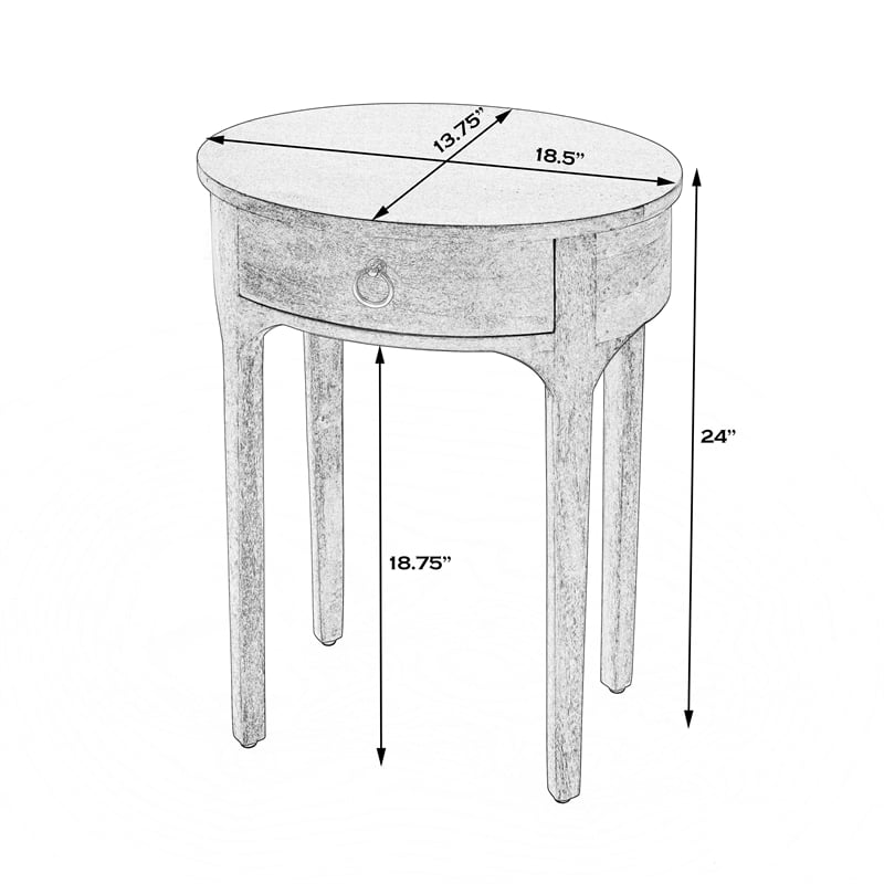 Butler Specialty Transitional Alinia Mango Wood End Table In Dark Brown