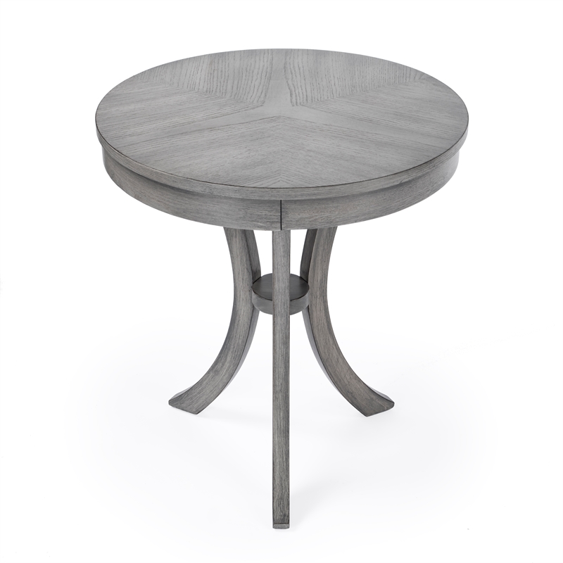 Butler Specialty Gerard Transitional Wood Side Table In Powder Grey Driftwood