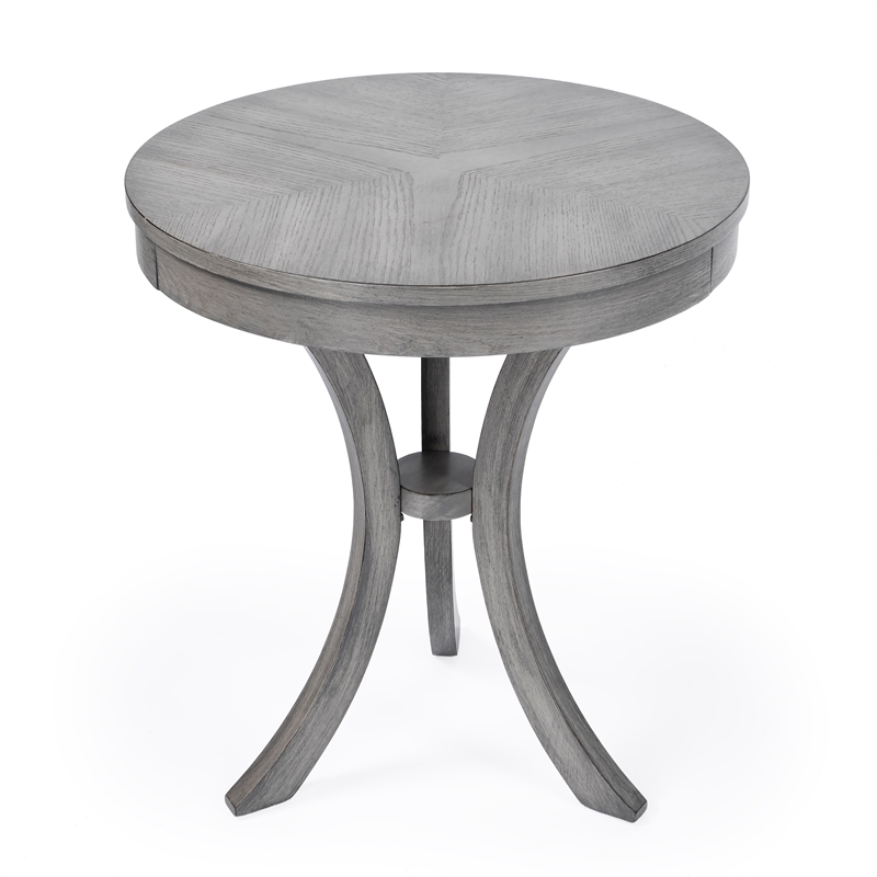 Butler Specialty Gerard Transitional Wood Side Table In Powder Grey Driftwood
