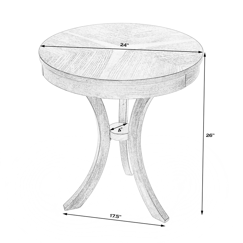 Butler Specialty Gerard Transitional Wood Side Table In Powder Grey Driftwood