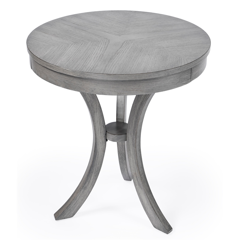 Butler Specialty Gerard Transitional Wood Side Table In Powder Grey Driftwood