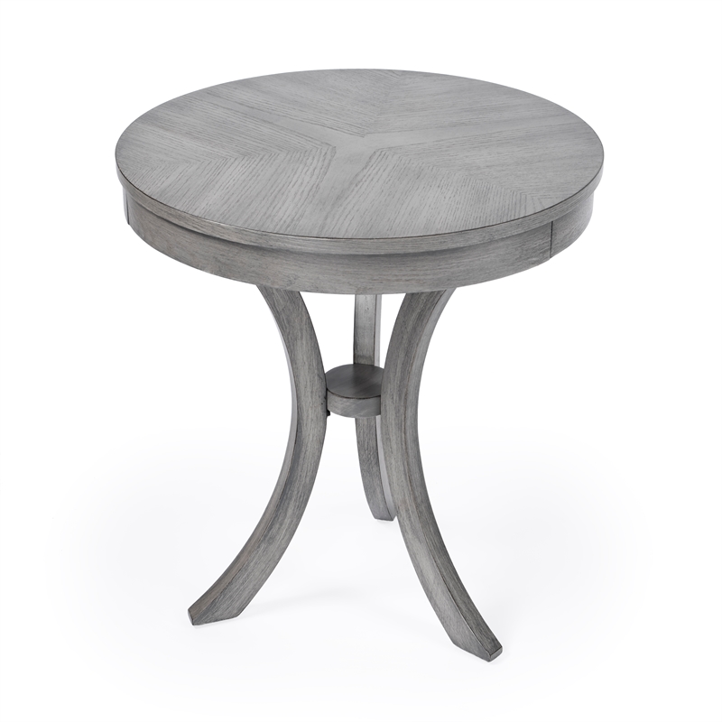 Butler Specialty Gerard Transitional Wood Side Table In Powder Grey Driftwood