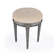 Bernadette Grey Upholstered Vanity Stool