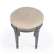 Bernadette Grey Upholstered Vanity Stool