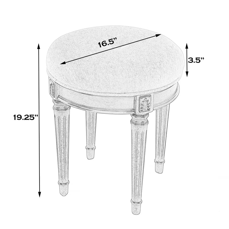 Bernadette Grey Upholstered Vanity Stool