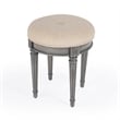 Bernadette Grey Upholstered Vanity Stool