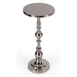 Butler Specialty Silver Darien Round Nickel Pedestal End Table