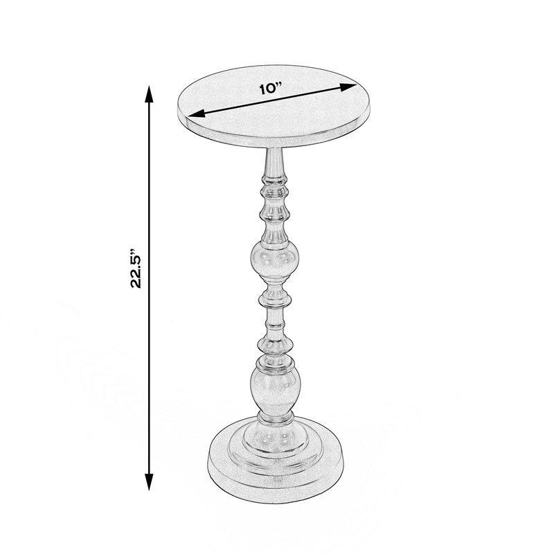Butler Specialty Silver Darien Round Nickel Pedestal End Table