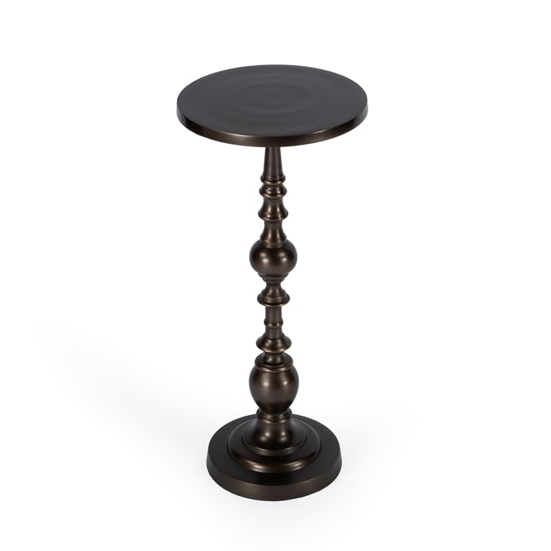 Butler Specialty Darien Round Bronze Aluminum Pedestal End Table