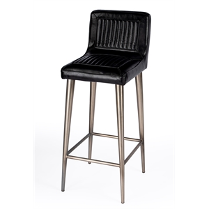 butler specialty maxwell black leather bar stool