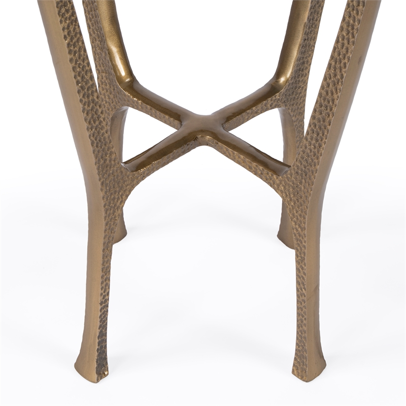 Butler Specialty Switlania White Marble & Gold Aluminum  Contemporary Side Table