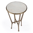 Butler Specialty Switlania White Marble & Gold Aluminum  Contemporary Side Table