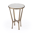 Butler Specialty Switlania White Marble & Gold Aluminum  Contemporary Side Table