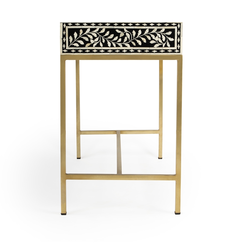 Butler Specialty Perilla Black And White Bone Inlay Writing Desk