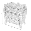 Trubadur Blue And White Bone Inlay 3 Drawer Chest